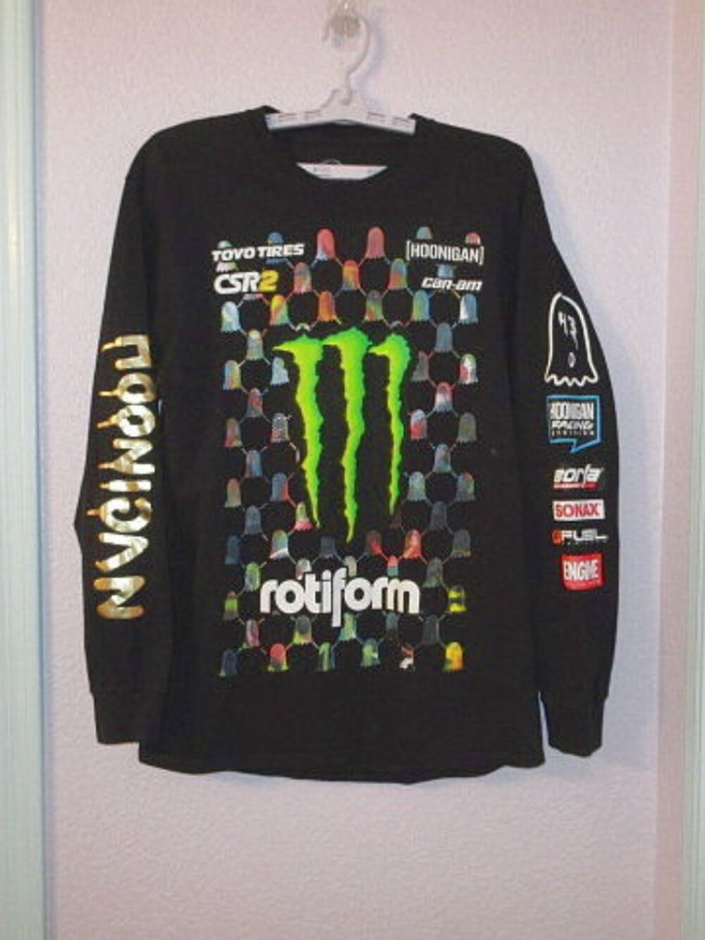Hoonigan Racing Monster Energy T-Shirt Mens L Ken Block Car Rally Trouble Andrew